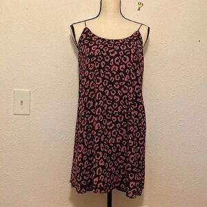 Alya Pink and Black Animal Print Mini Dress